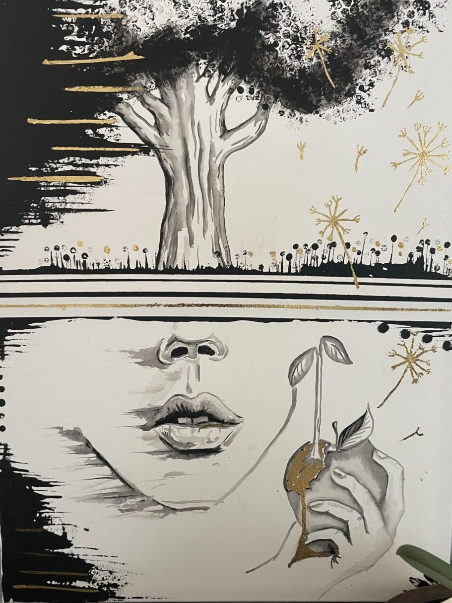 80cm x60 cm 
Acrylic on canvas
An exploration of the theme of thinking in boxes. The limits we ourselves place on our thoughts and perspec